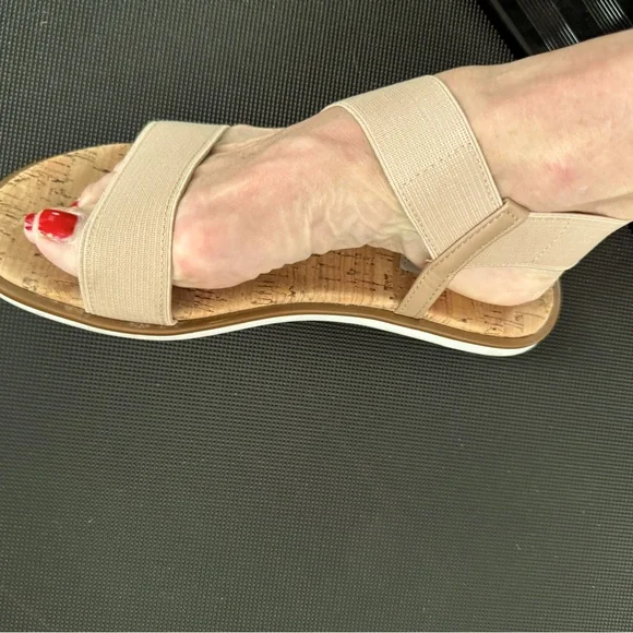 Steve Madden Beige Elastic Strap Sandals, Size 7 - Picture 1 of 5